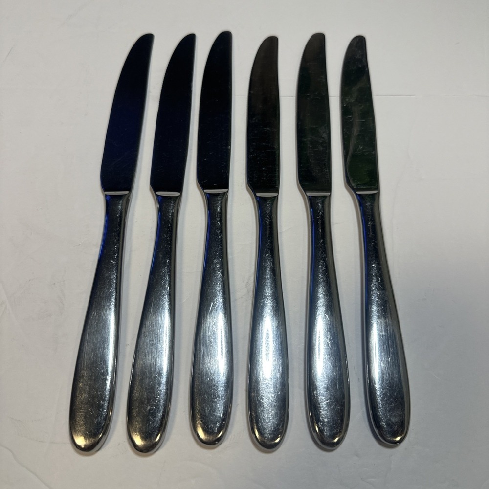 Oneida BAGUETTE Glossy Set of‎ 6 Dinner Knives 9.5" Stainless Flatware Knife